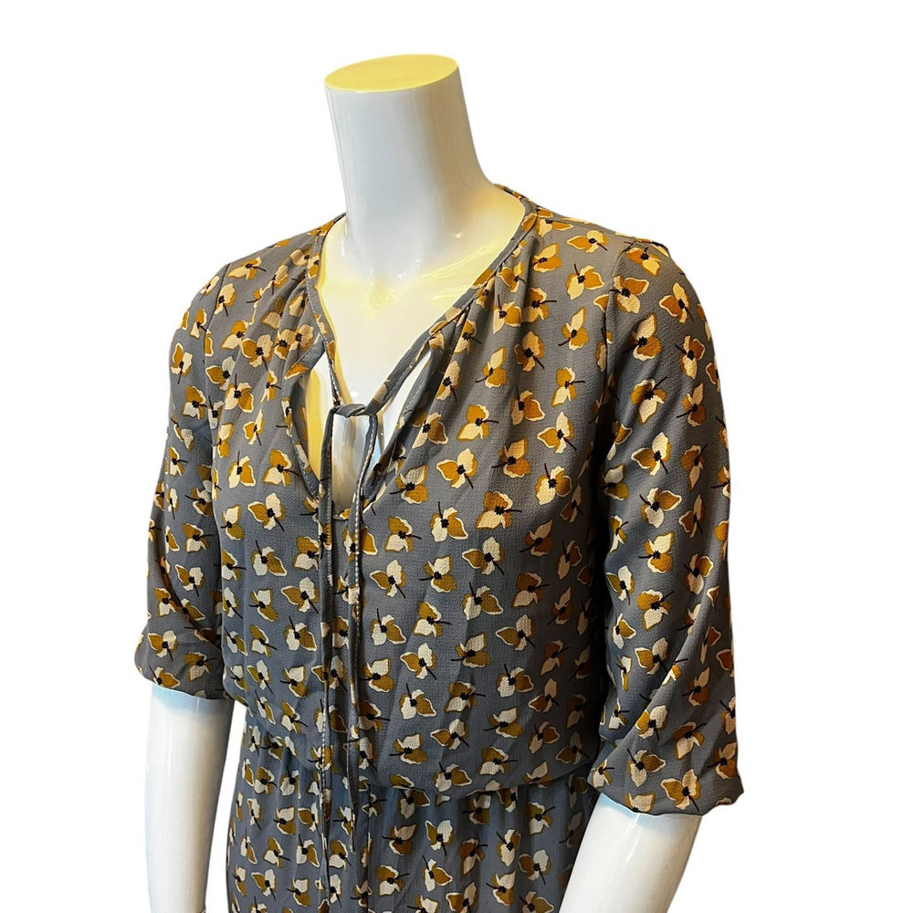 Kimika Made in Italy Floral Maxi Dress , Gray/Yellow Print, Size IT M (US 8) - Picture 3 of 16